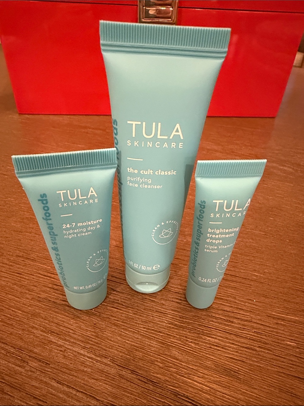 Tula Skincare Trio Travel Size - Cleanser, Moisture Cream & Brightening Drops